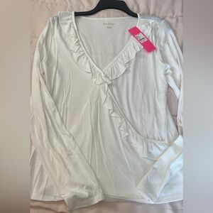 Lilly Pulitzer White LS tee NWT